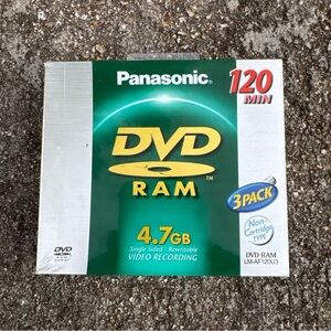 Panasonic Silver and Green DVD-RAM 3-Pack New Sealed